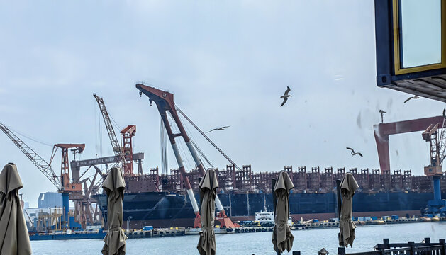 摄影大海海鸥建设船厂