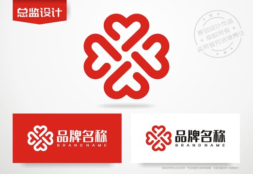 心形设计logo公益活动标志