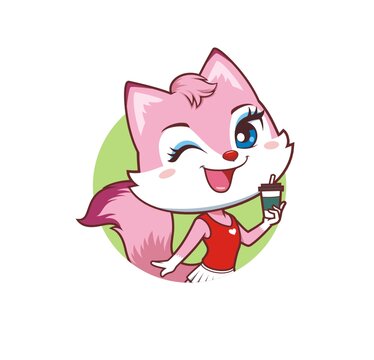 卡通可愛(ài)小狐貍頭像矢量圖