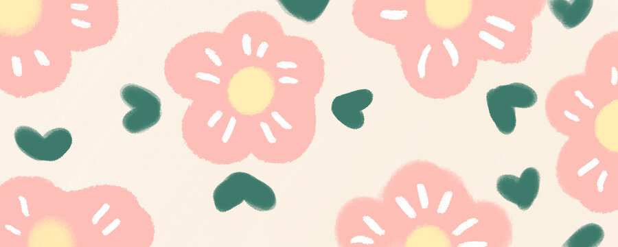 涂鴉花朵圖案地毯圖案