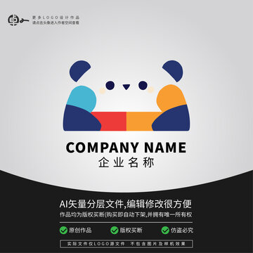 熊貓簡約圖形LOGO