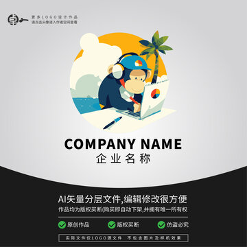 猴子旅游上网吧LOGO