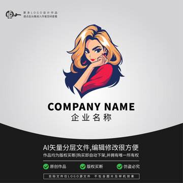 漂亮金发女人LOGO