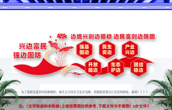 興邊富民強邊固防文化墻