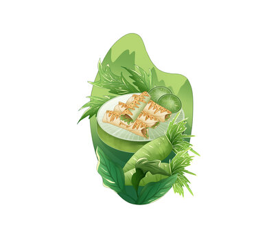 大米立春糕點系列插畫