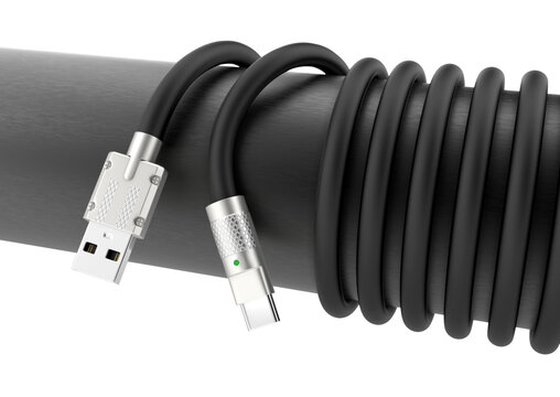 USB黑色安卓數(shù)據(jù)線充電線繞柱