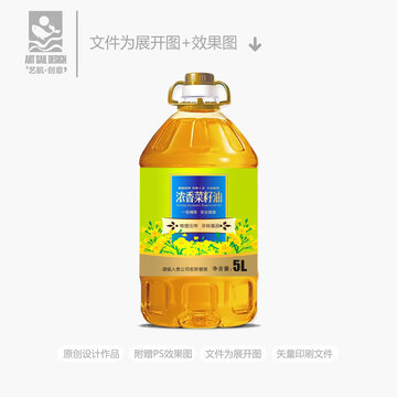 桶装食用油瓶子标签设计