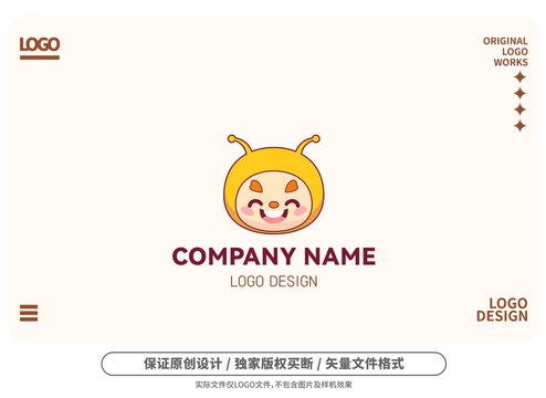 原創(chuàng)卡通蜜蜂娃娃logo