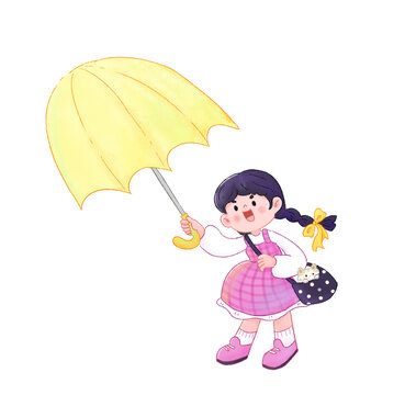 女孩撐著傘