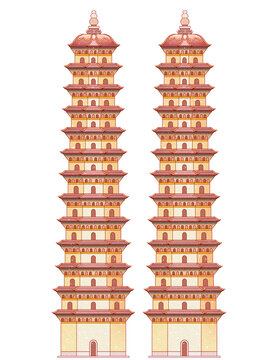 山西太原古建筑凌霄雙塔