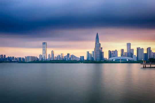 深圳湾后海落日美景