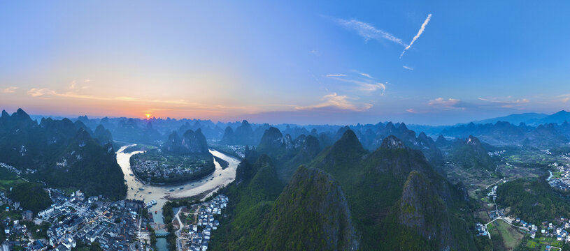 广西阳朔风光全景