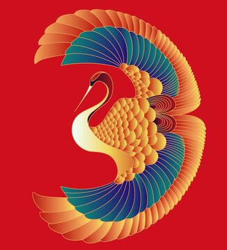 仙鶴插畫(huà)素材