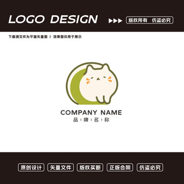 卡通猫logo标志