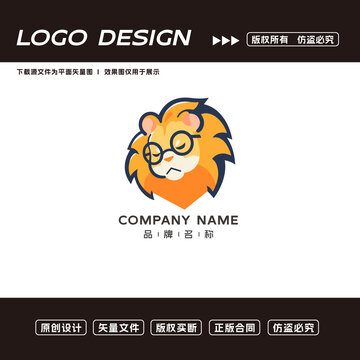 卡通狮子logo标志