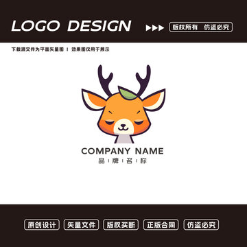 卡通鹿logo标志