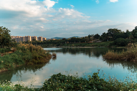 西双版纳景洪市的建筑和景观