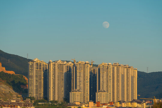 西双版纳景洪市的建筑和景观