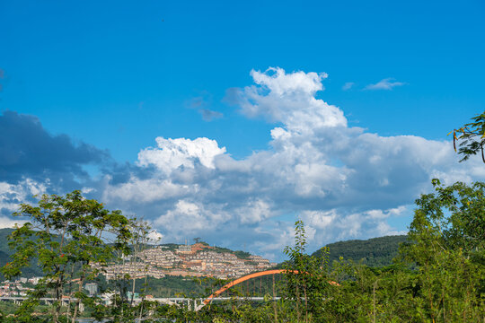 西双版纳景洪市的建筑和景观