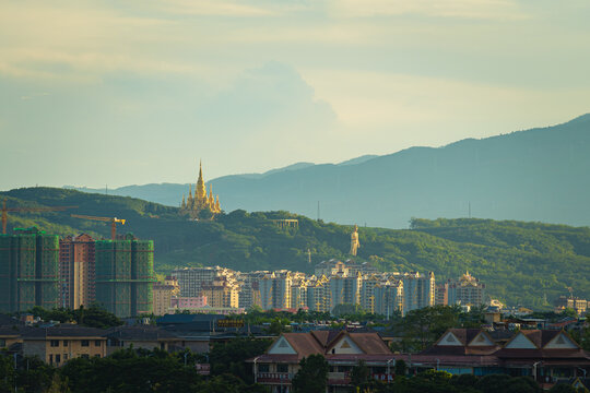 西双版纳景洪市的建筑和景观