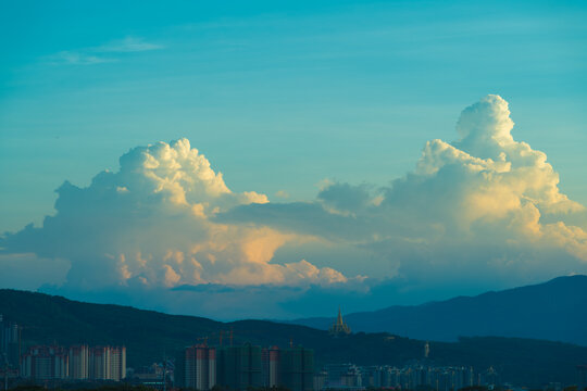 西双版纳景洪市的建筑和景观