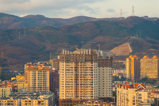 西双版纳景洪市的建筑和景观