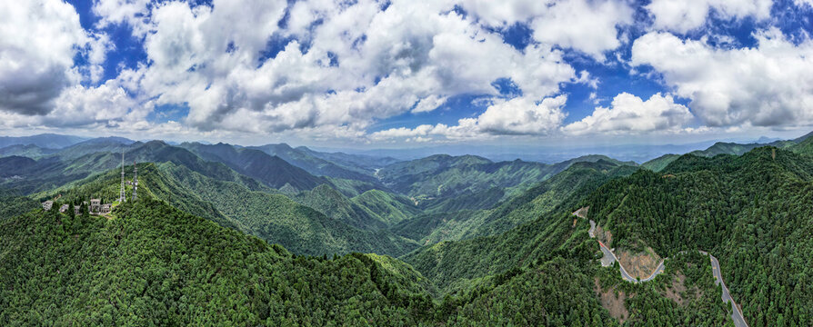 大自然壮丽河山井冈山航拍全景图