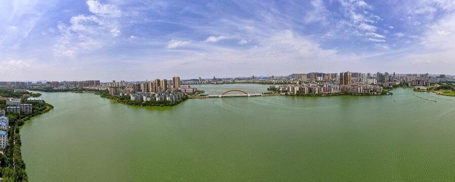 湖北鄂州城市全景图航拍