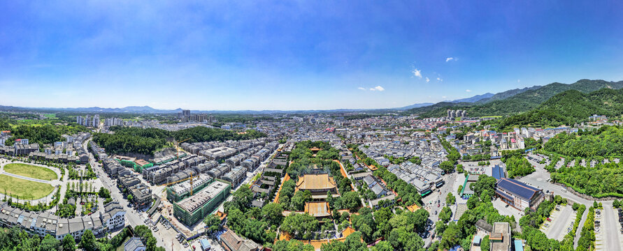 湖南南岳大庙航拍全景图