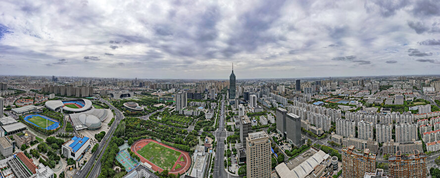 江苏常州城市全景图航拍