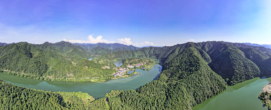 祖国青山绿色壮丽河山航拍全景图