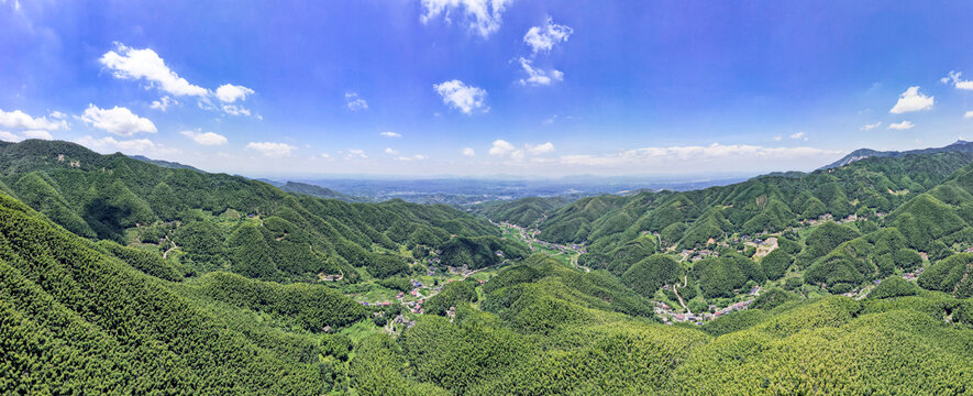 祖国青山绿色壮丽河山航拍全景图