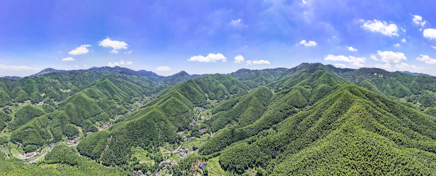 祖国青山绿色壮丽河山航拍全景图