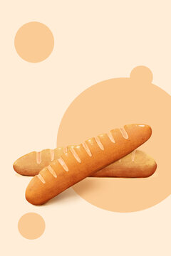 手繪長(zhǎng)面包插畫