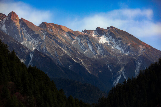 九寨沟的雪山