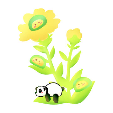 清明節(jié)花朵青團(tuán)小熊貓