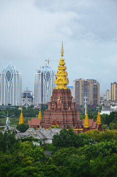 西双版纳地标建筑旅游景洪市