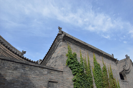 山西平遥古城街景大院建筑