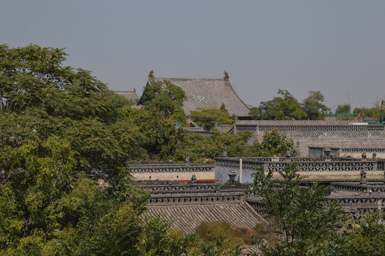 山西平遥古城街景大院建筑