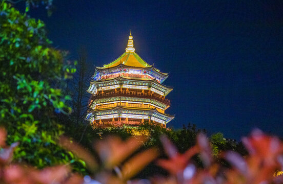 鹰潭北极阁夜景