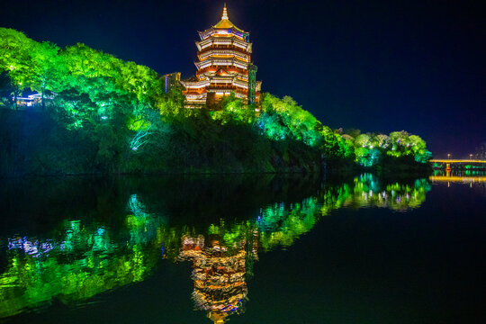 鹰潭北极阁夜景