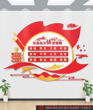 豎版社會主義價值觀文化墻