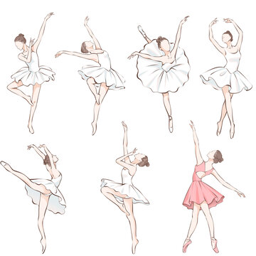 芭蕾舞者舞蹈手绘素材