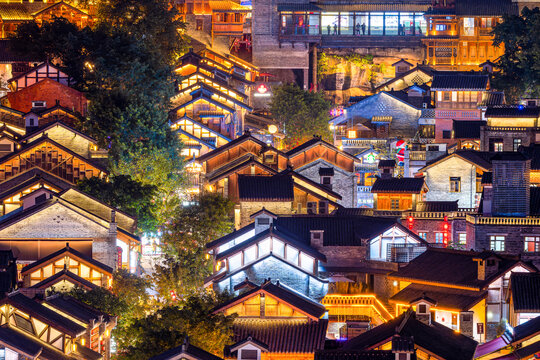 重庆十八梯传统风貌区夜景