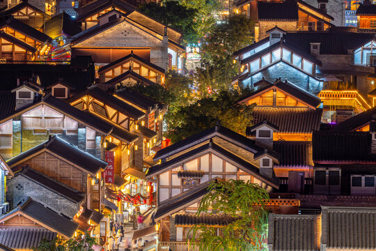 重庆十八梯传统风貌区夜景