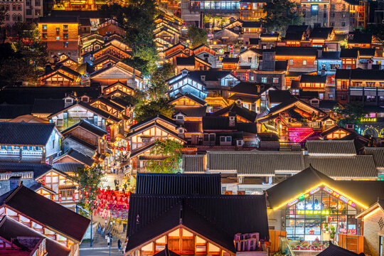 重庆十八梯传统风貌区夜景