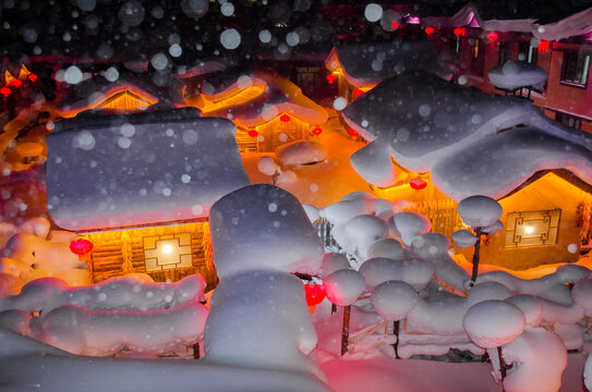 东北雪乡夜景