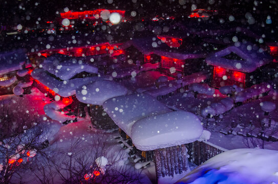 雪乡村庄梦幻雪乡