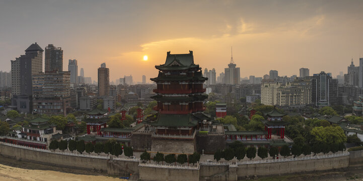 江西南昌滕王阁景区航拍