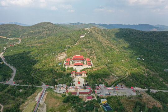 航拍淮北市烈山区中国石榴博物馆